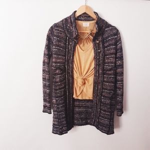 Free People multi colors knit coat